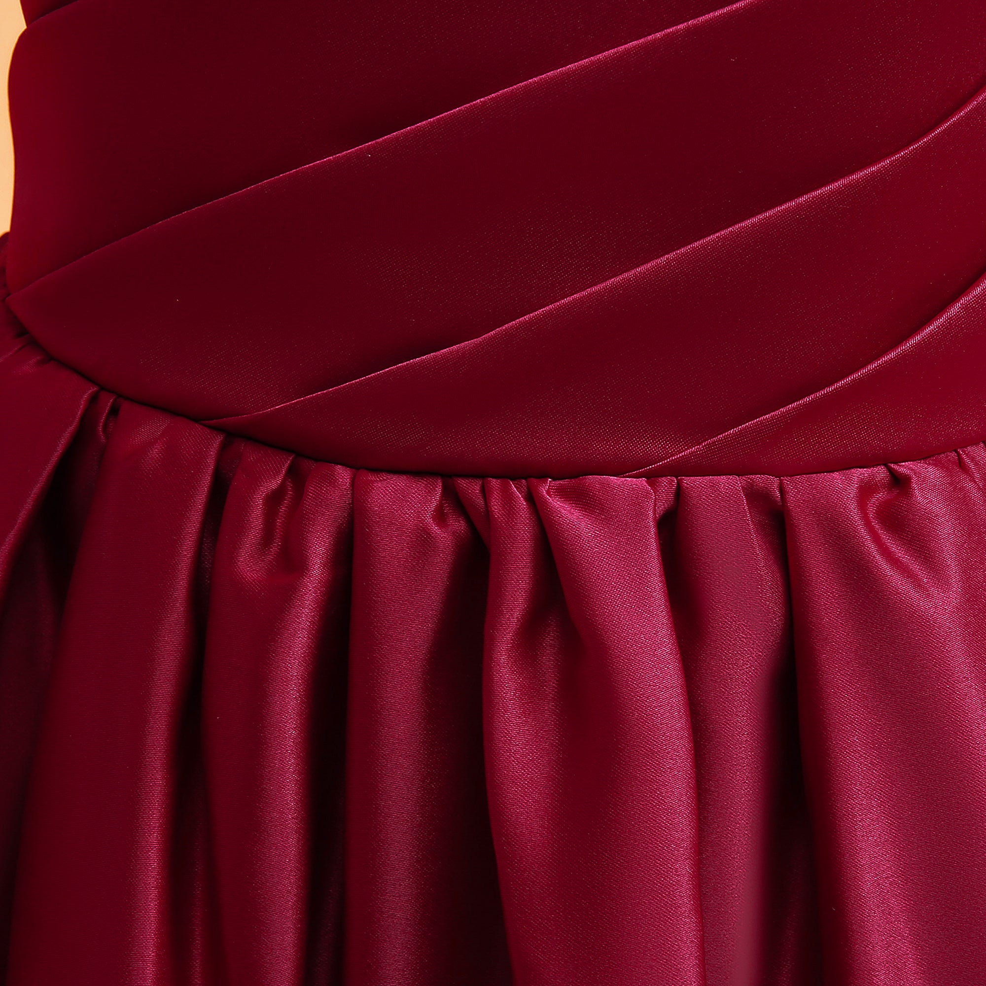 Girls Maroon Puff Sleeve Fit & Flare Maxi Dress