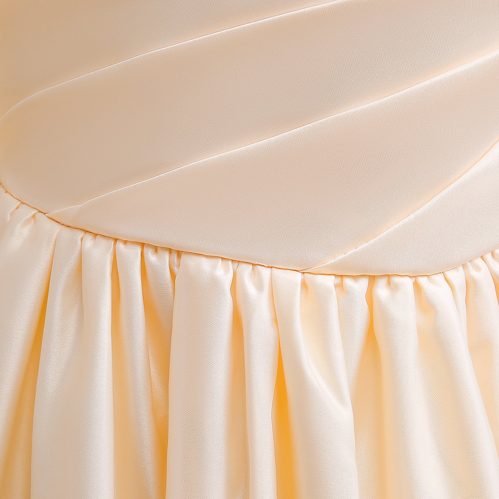 Girls Cream-Coloured Pleated Gown Maxi Dress