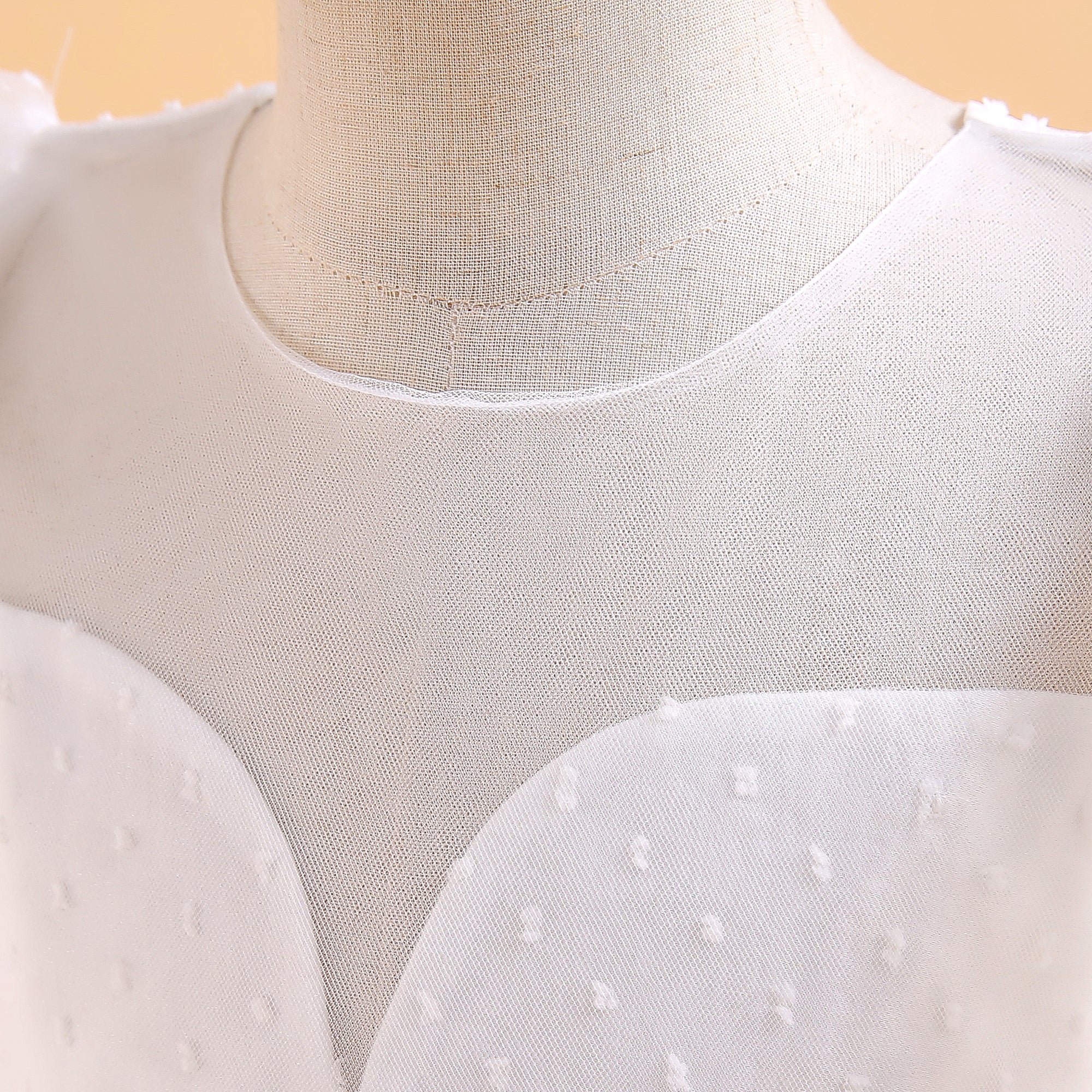 Girls White Self Design A Line Maxi Dress