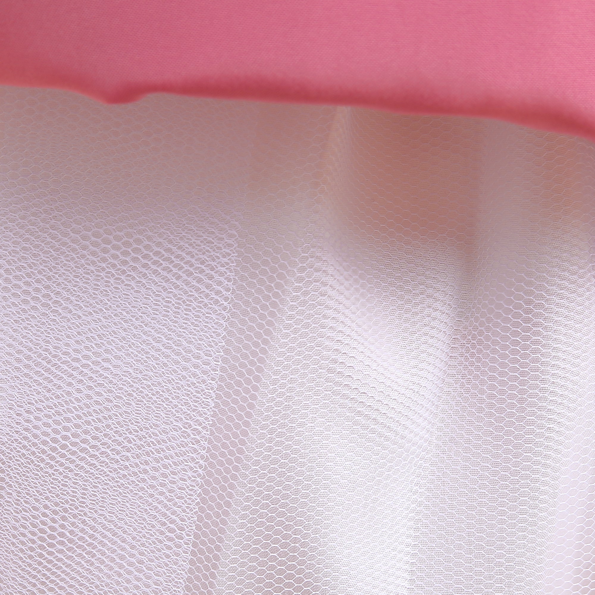 Girls Pink Round Neck Layered Gown Dress