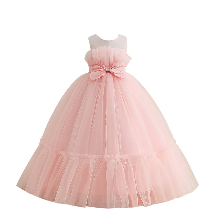 Pink & shadow Girls Layered Sleeveless Maxi Dress