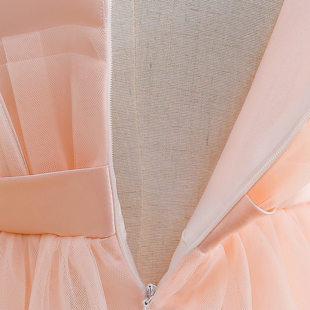 Pink & shadow Girls Layered Sleeveless Maxi Dress