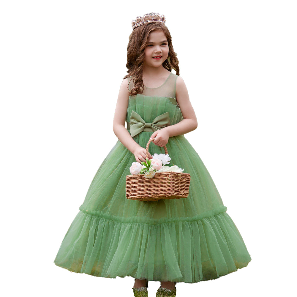 Green & green eyes Ruffled Fit & Flare Maxi Dress