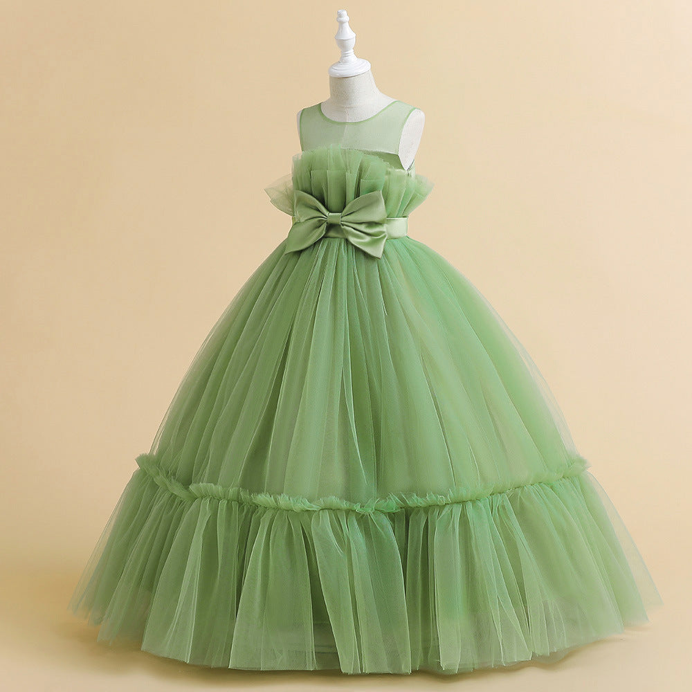 Green & green eyes Ruffled Fit & Flare Maxi Dress