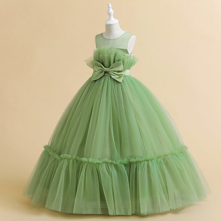 Green & green eyes Ruffled Fit & Flare Maxi Dress