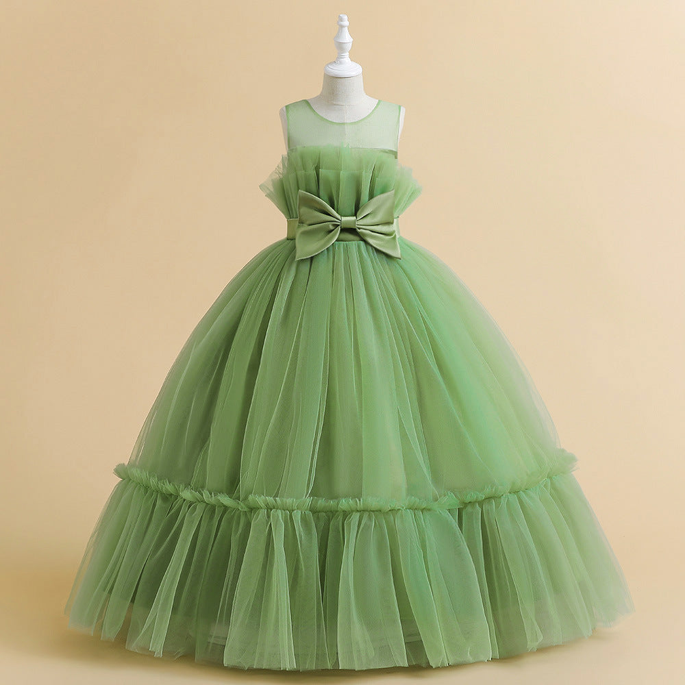 Green & green eyes Ruffled Fit & Flare Maxi Dress