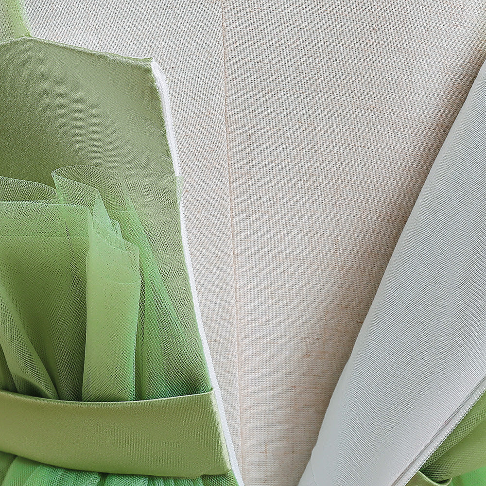 Green & green eyes Ruffled Fit & Flare Maxi Dress