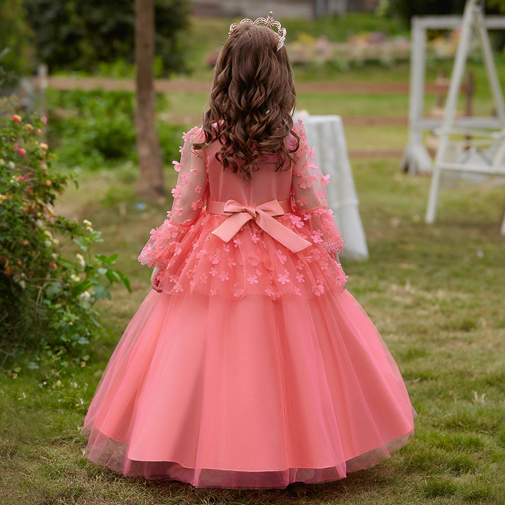 Pink Embellished Flared Fit & Flare Maxi Dress
