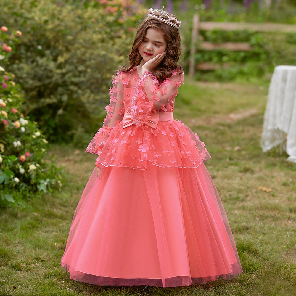 Pink Embellished Flared Fit & Flare Maxi Dress