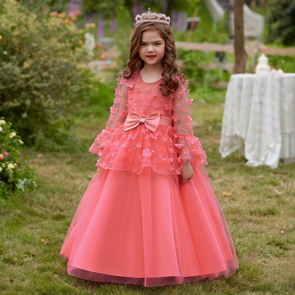 Pink Embellished Flared Fit & Flare Maxi Dress