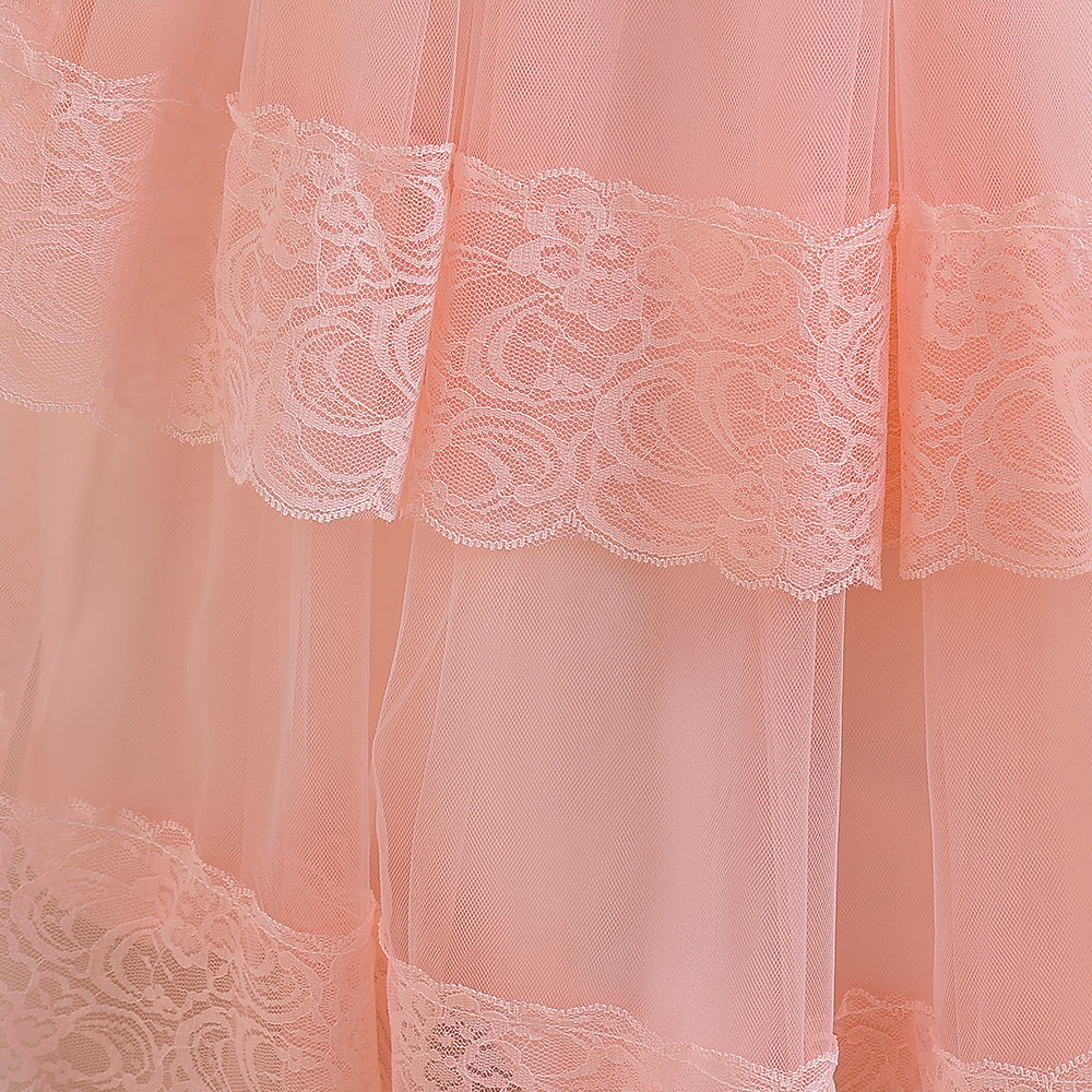 Girls Pink Self Design Maxi Dress