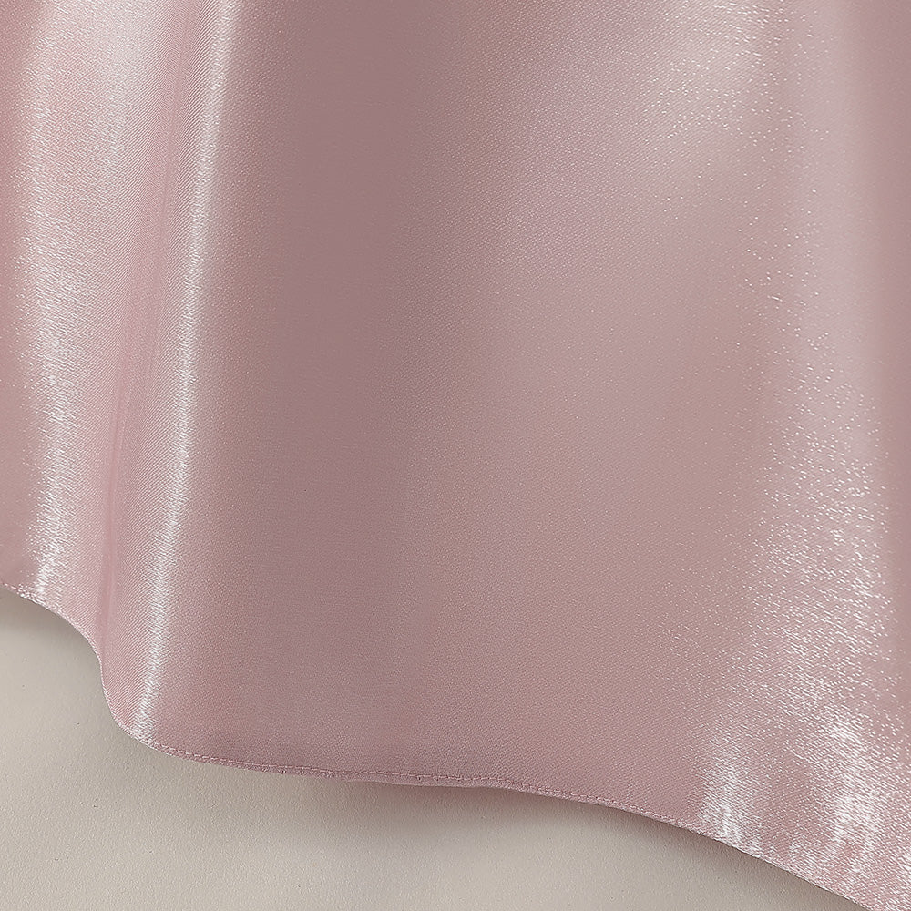 Pink Girls Puff Sleeves Beads & Bow Gown Maxi Dress