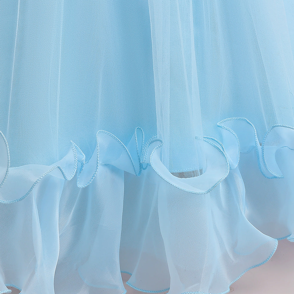 Girls Embellished Sleeveless Layered Detail Maxi Dress