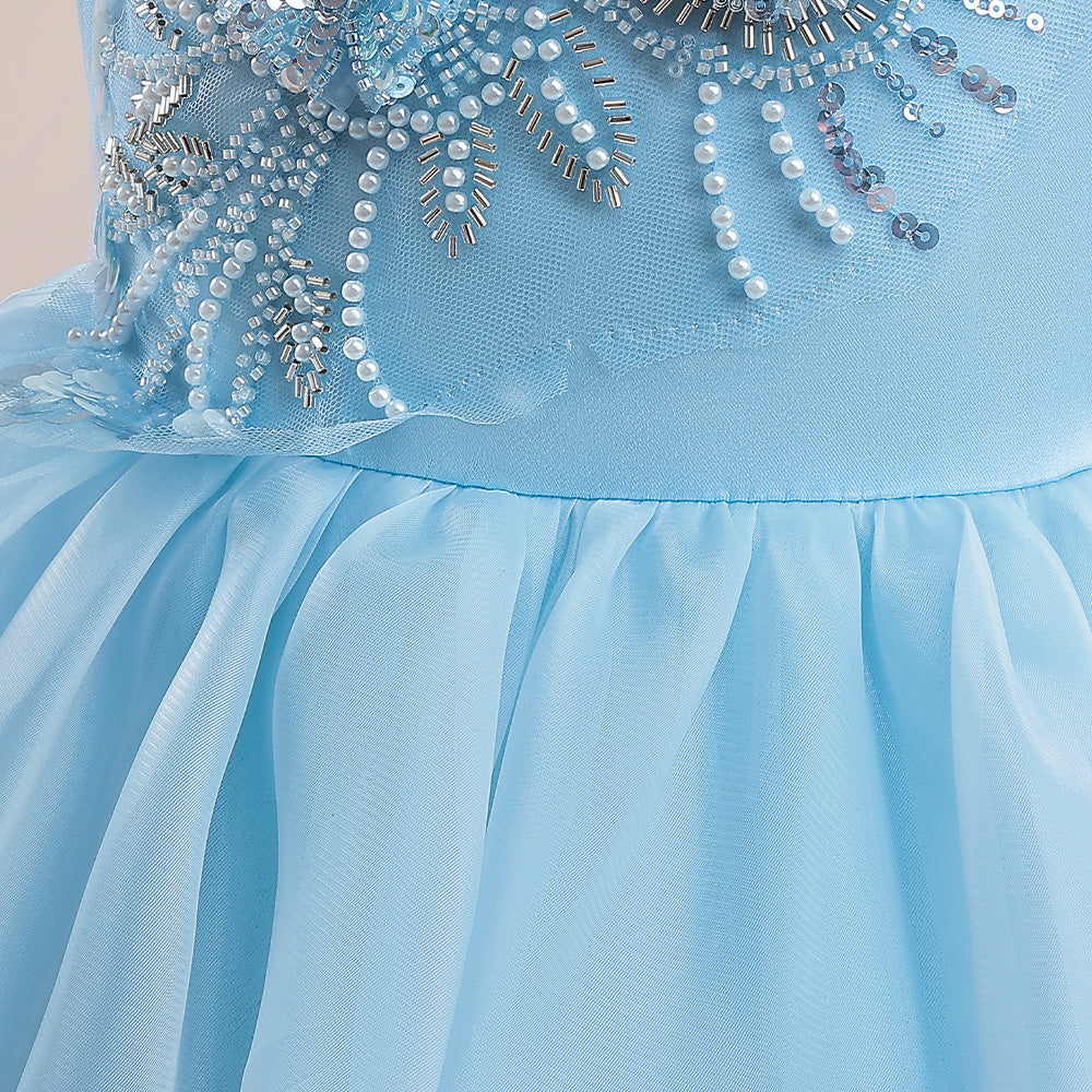 Girls Embellished Sleeveless Layered Detail Maxi Dress