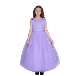 Girls Purple Embellished Semi Sheer Maxi Dress