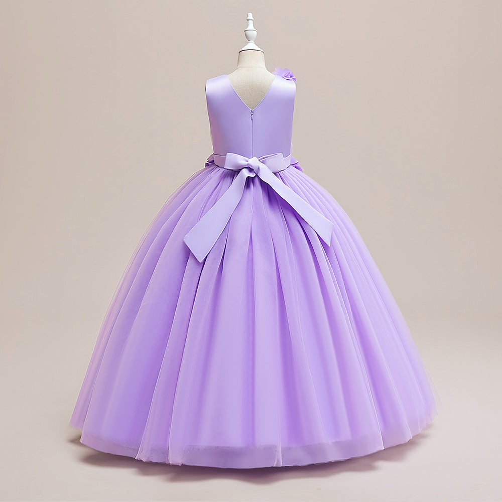 Girls Purple Embellished Semi Sheer Maxi Dress