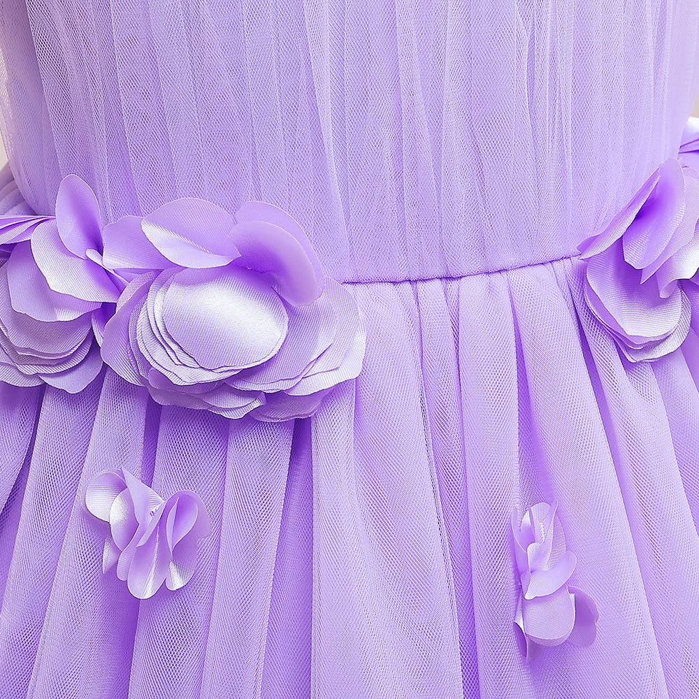 Girls Purple Embellished Semi Sheer Maxi Dress