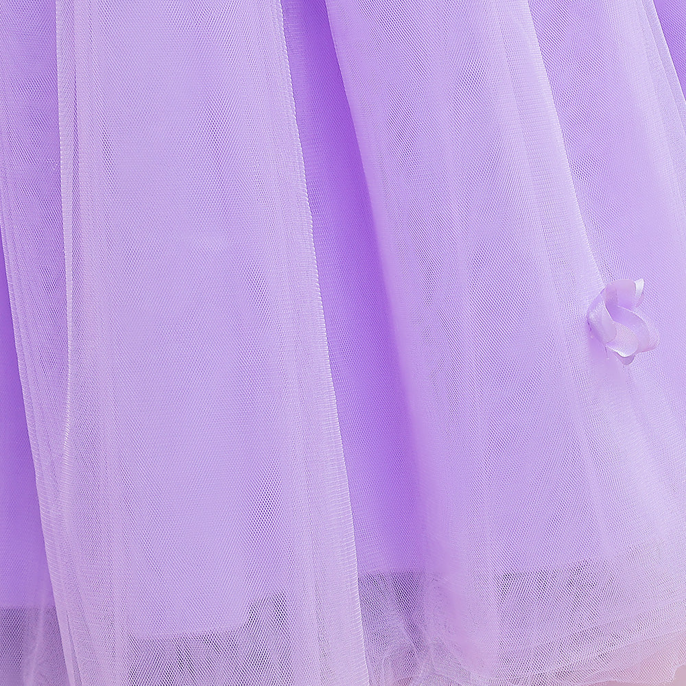 Girls Purple Embellished Semi Sheer Maxi Dress