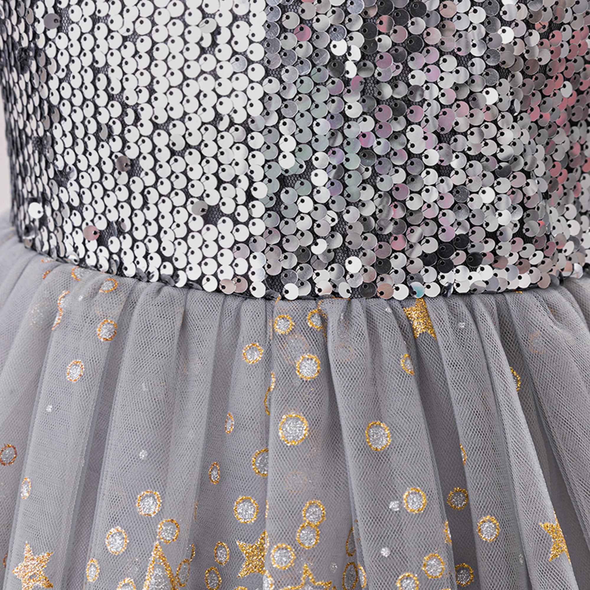 Girls Embellished Puff Sleeve Gown Maxi Dress