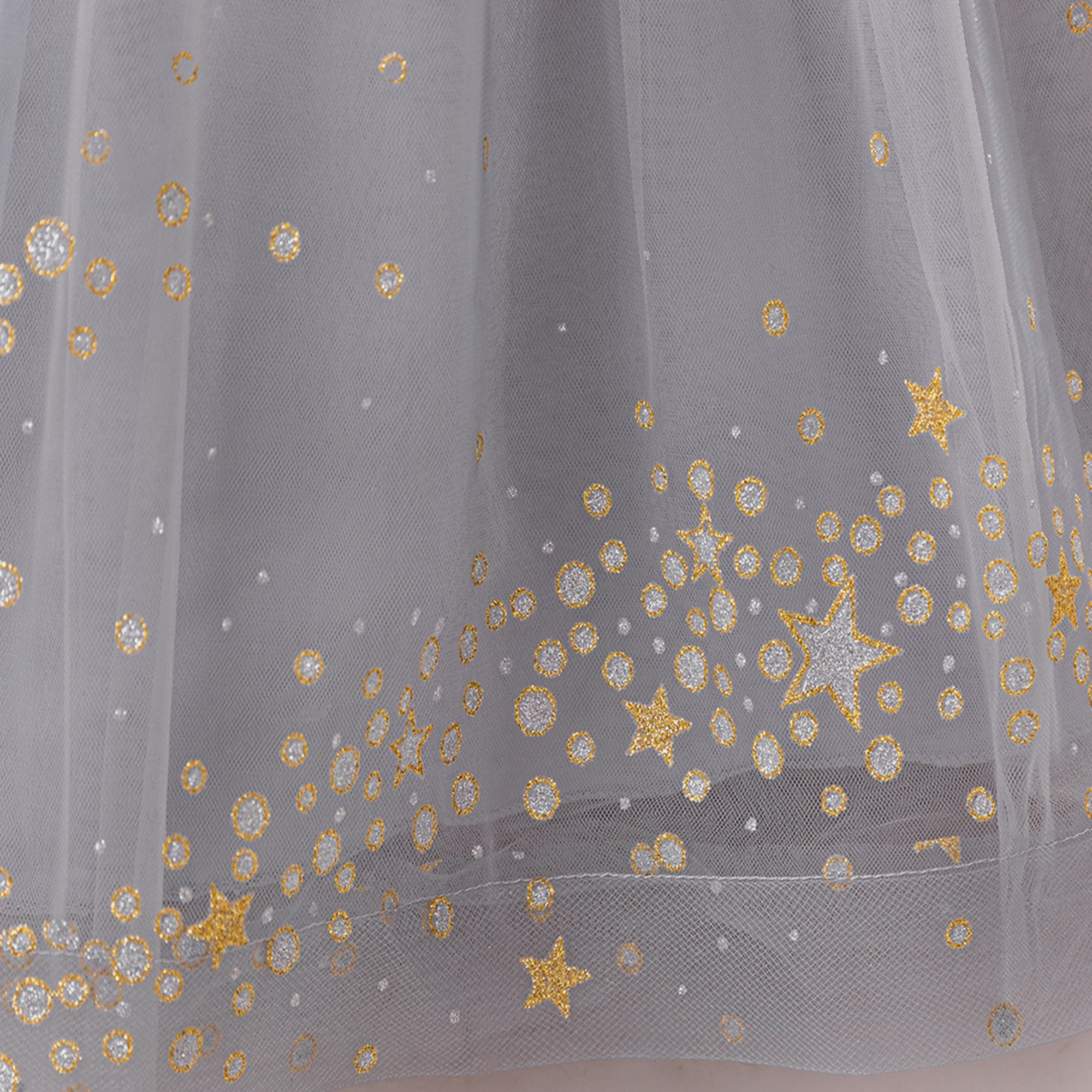 Girls Embellished Puff Sleeve Gown Maxi Dress