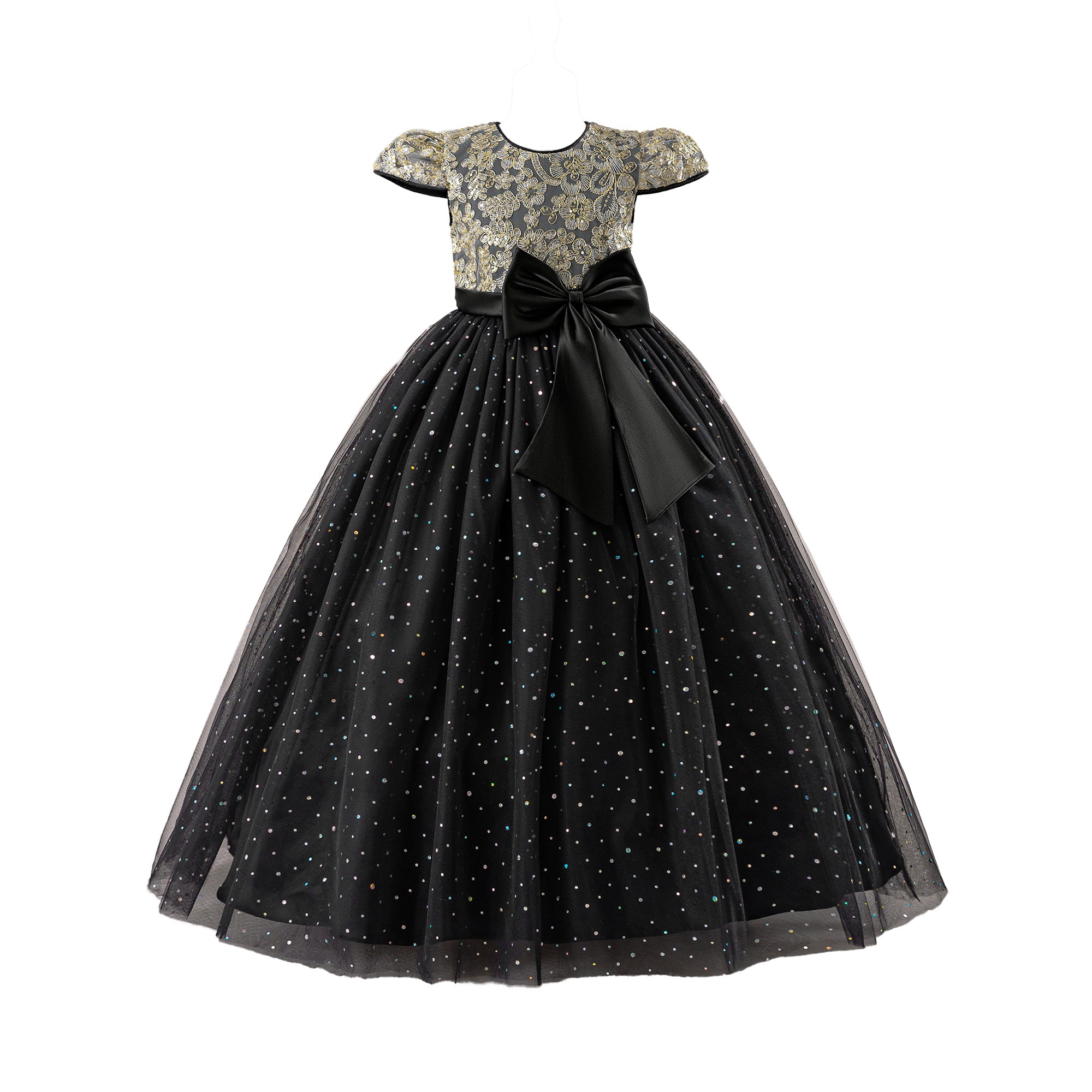 Embellished Applique Net Maxi Dress