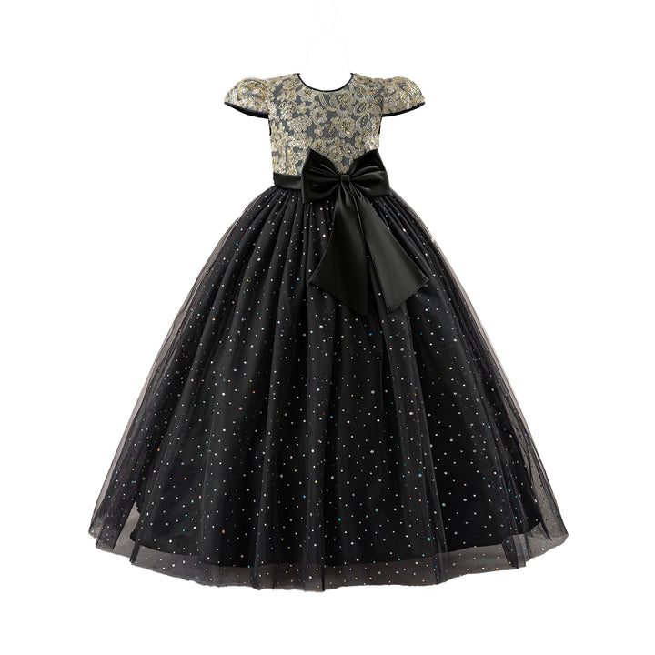 Embellished Applique Net Maxi Dress