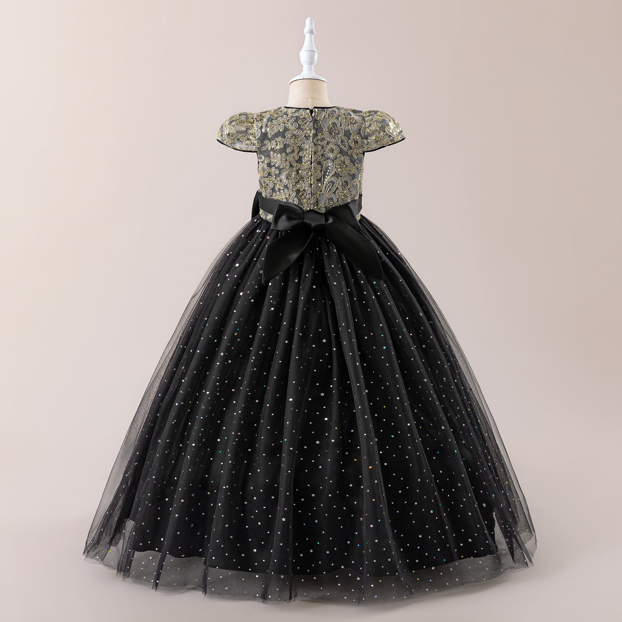 Embellished Applique Net Maxi Dress