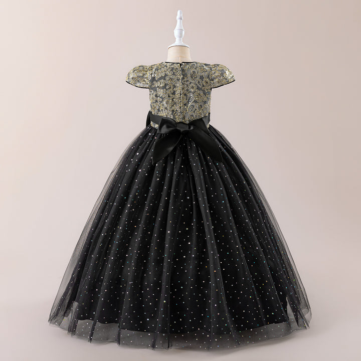Embellished Applique Net Maxi Dress