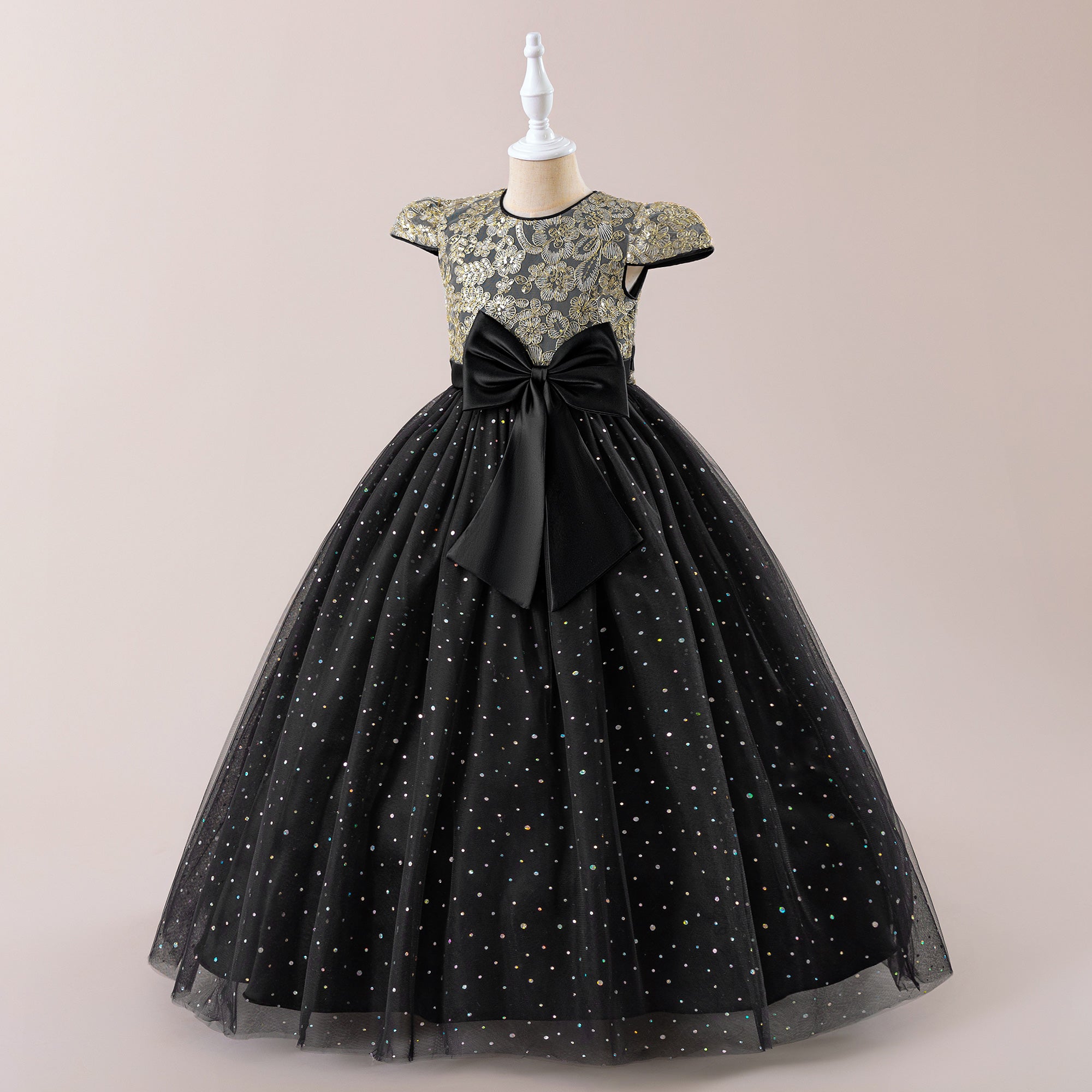 Embellished Applique Net Maxi Dress