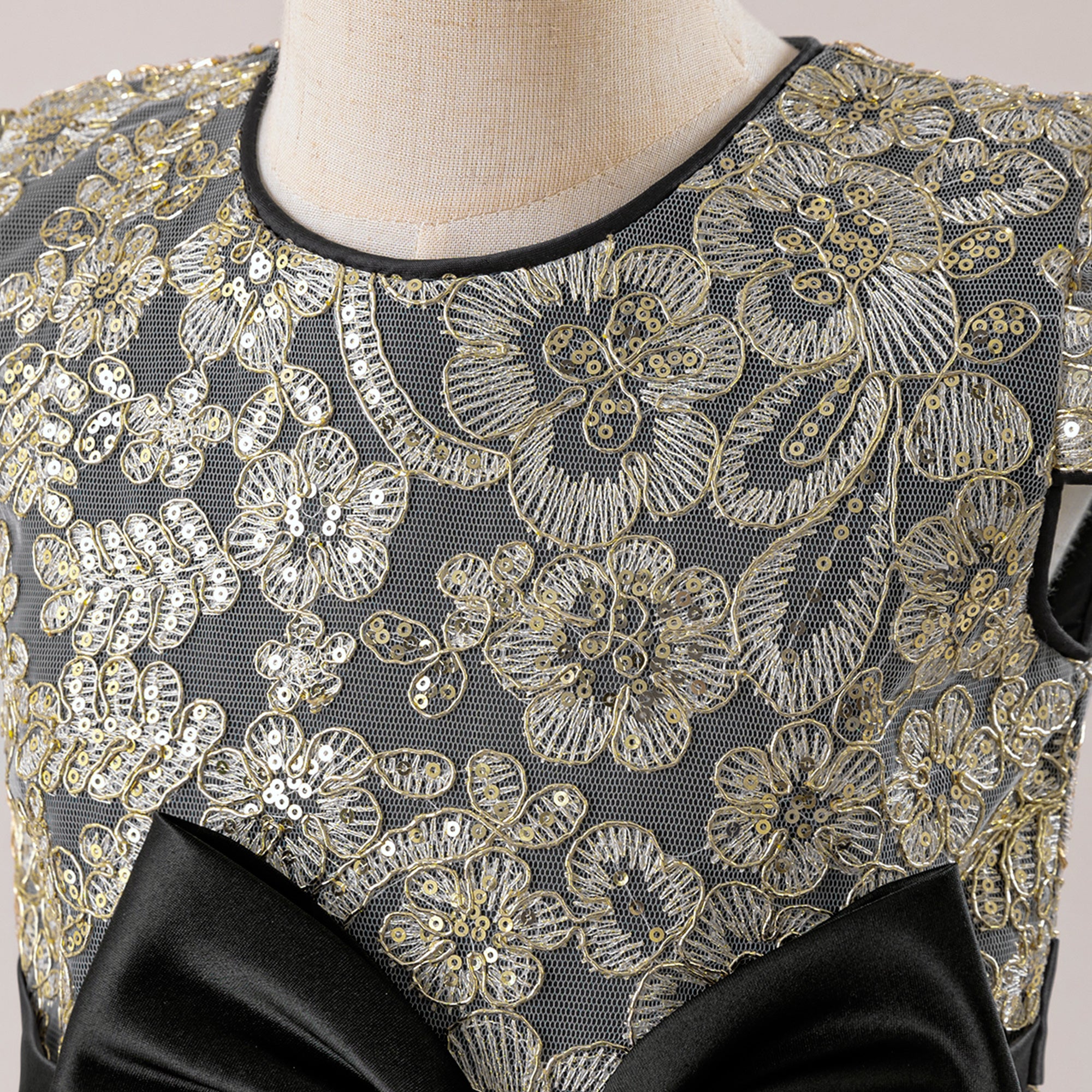 Embellished Applique Net Maxi Dress
