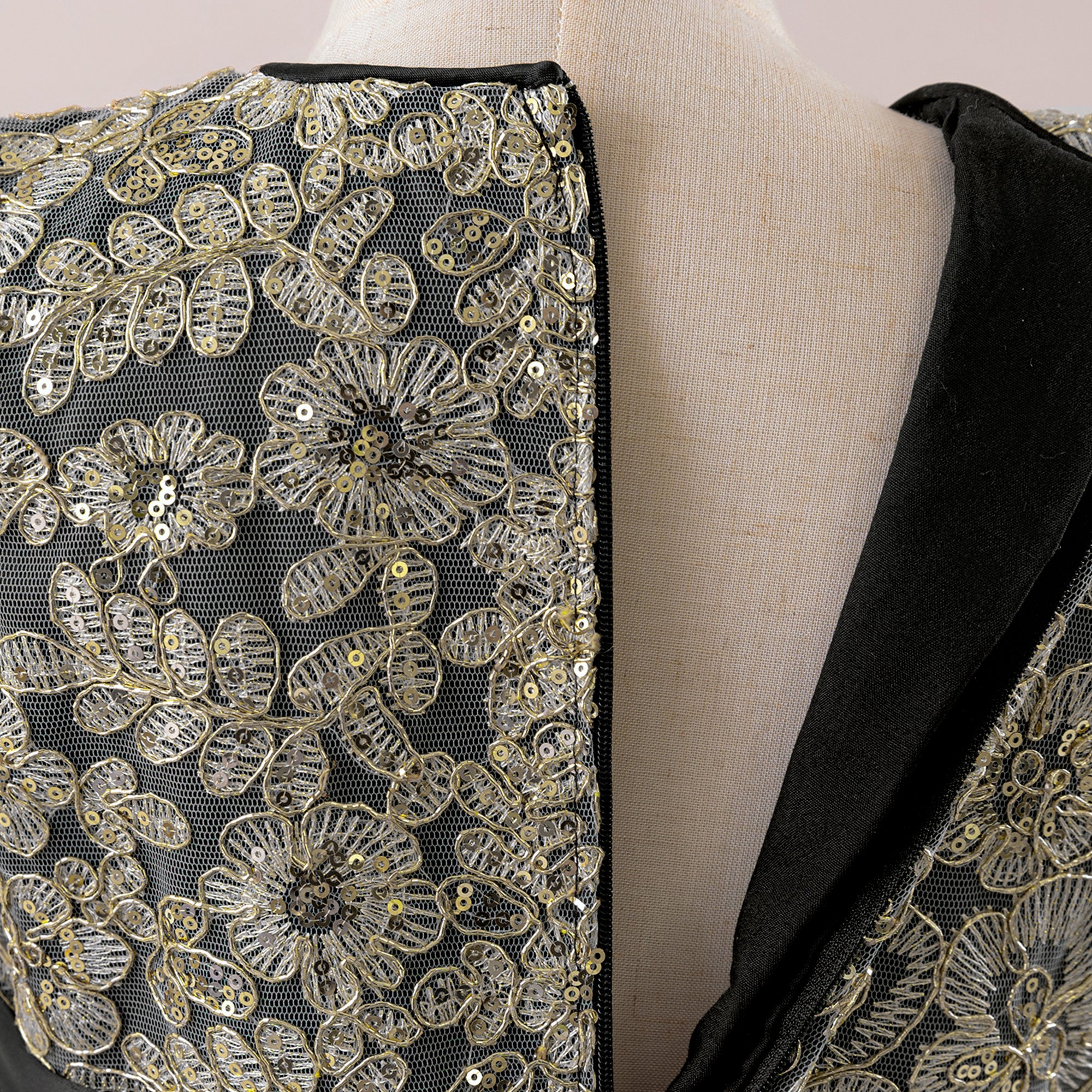 Embellished Applique Net Maxi Dress