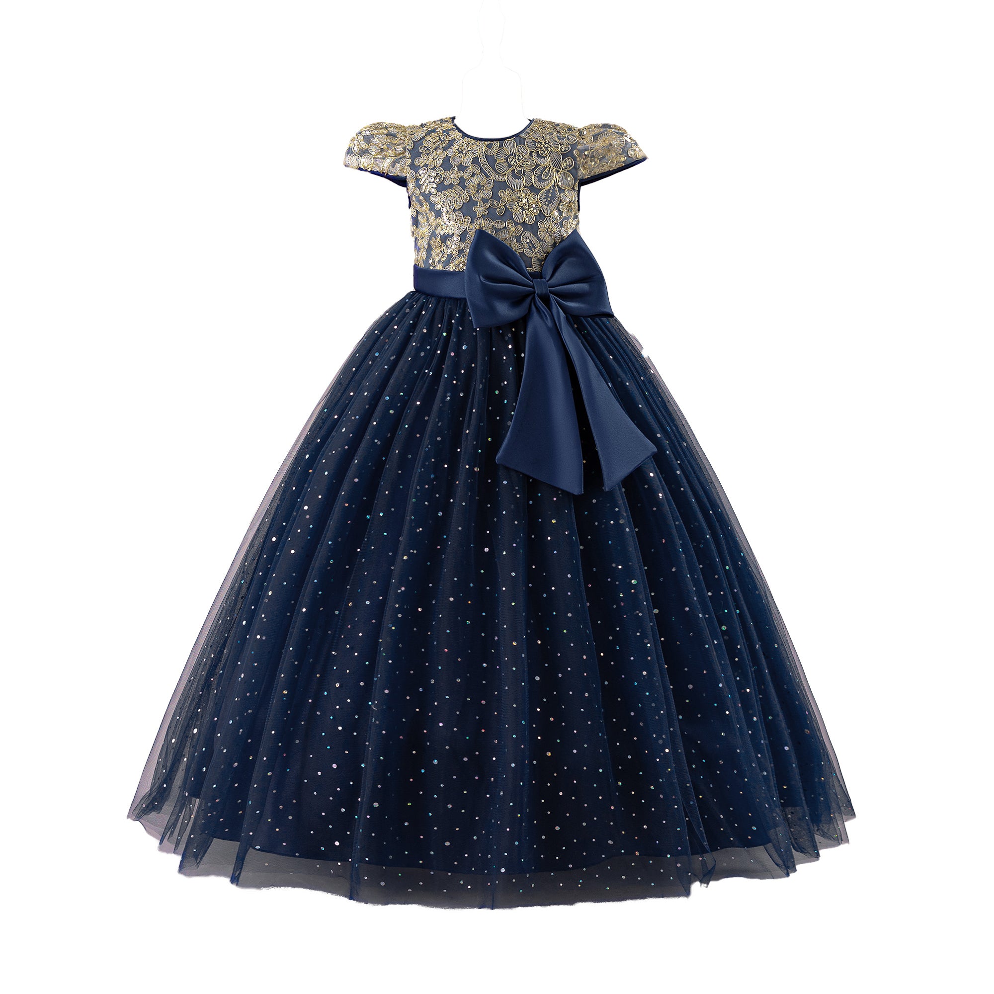 Girls Embellished Applique Maxi Dress