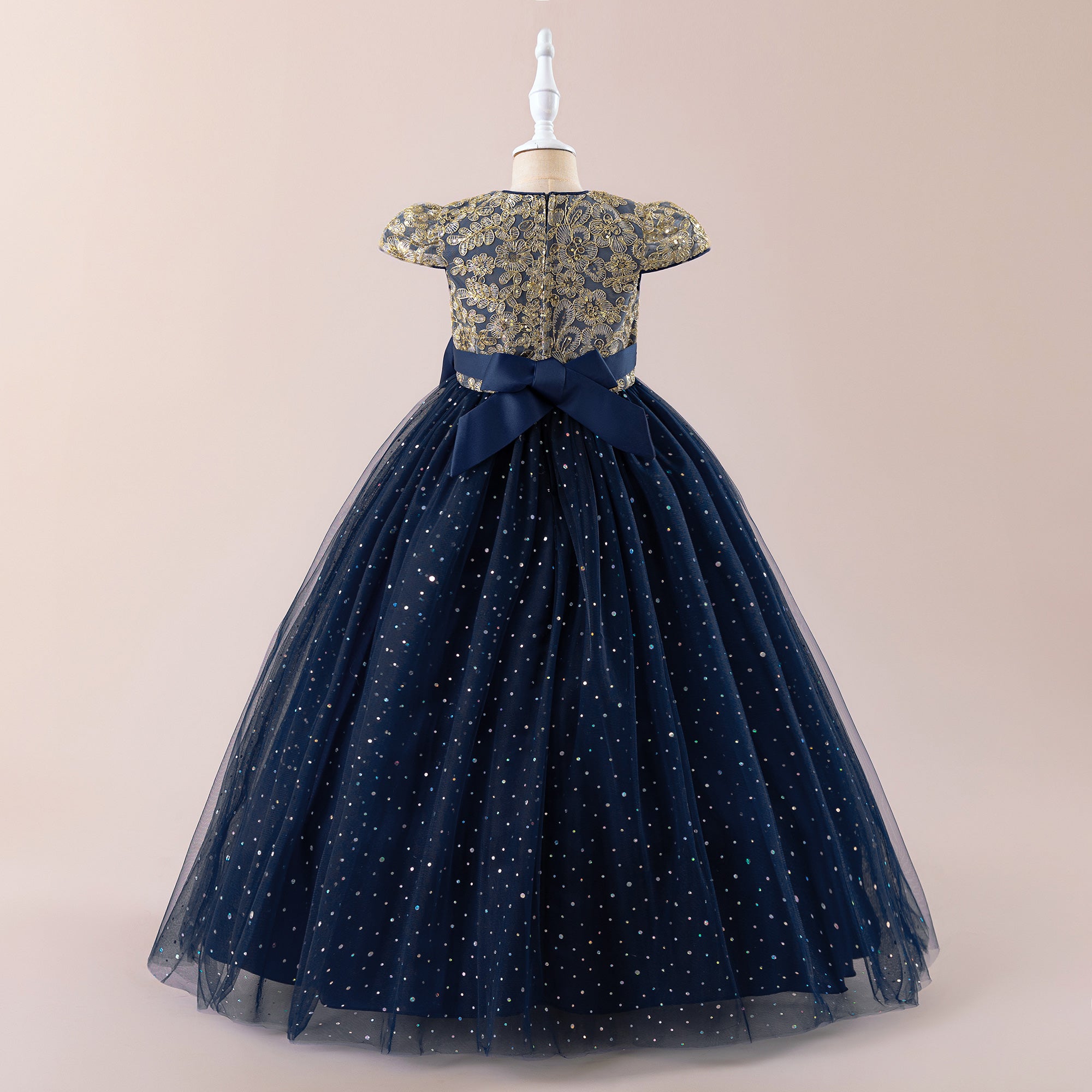 Girls Embellished Applique Maxi Dress