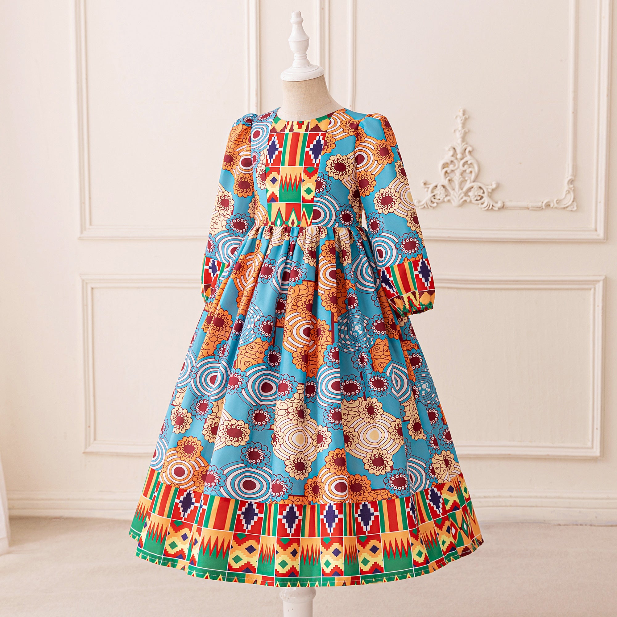 Girls Ethnic Motifs Printed Fit - Flare Dress
