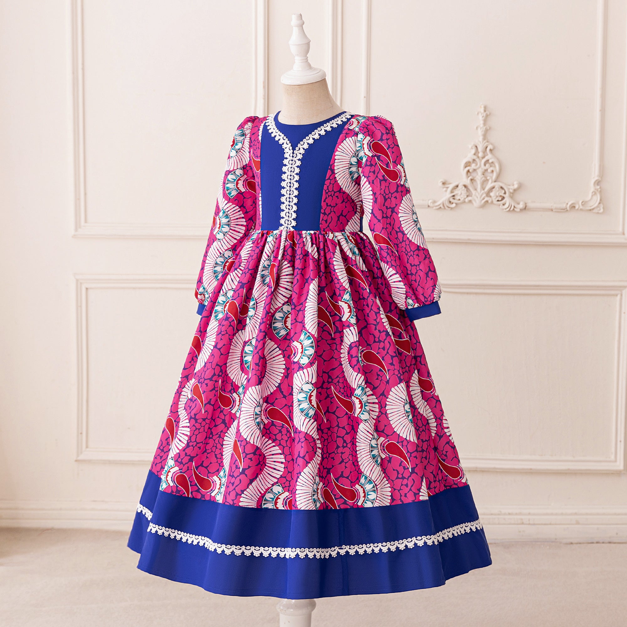 Girls Ethnic Motifs Printed Maxi Dress