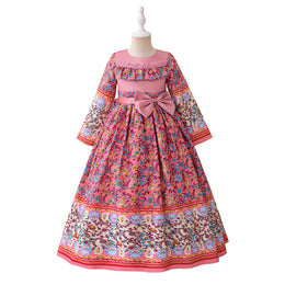 Girls Ethnic Motifs Print Maxi Dress