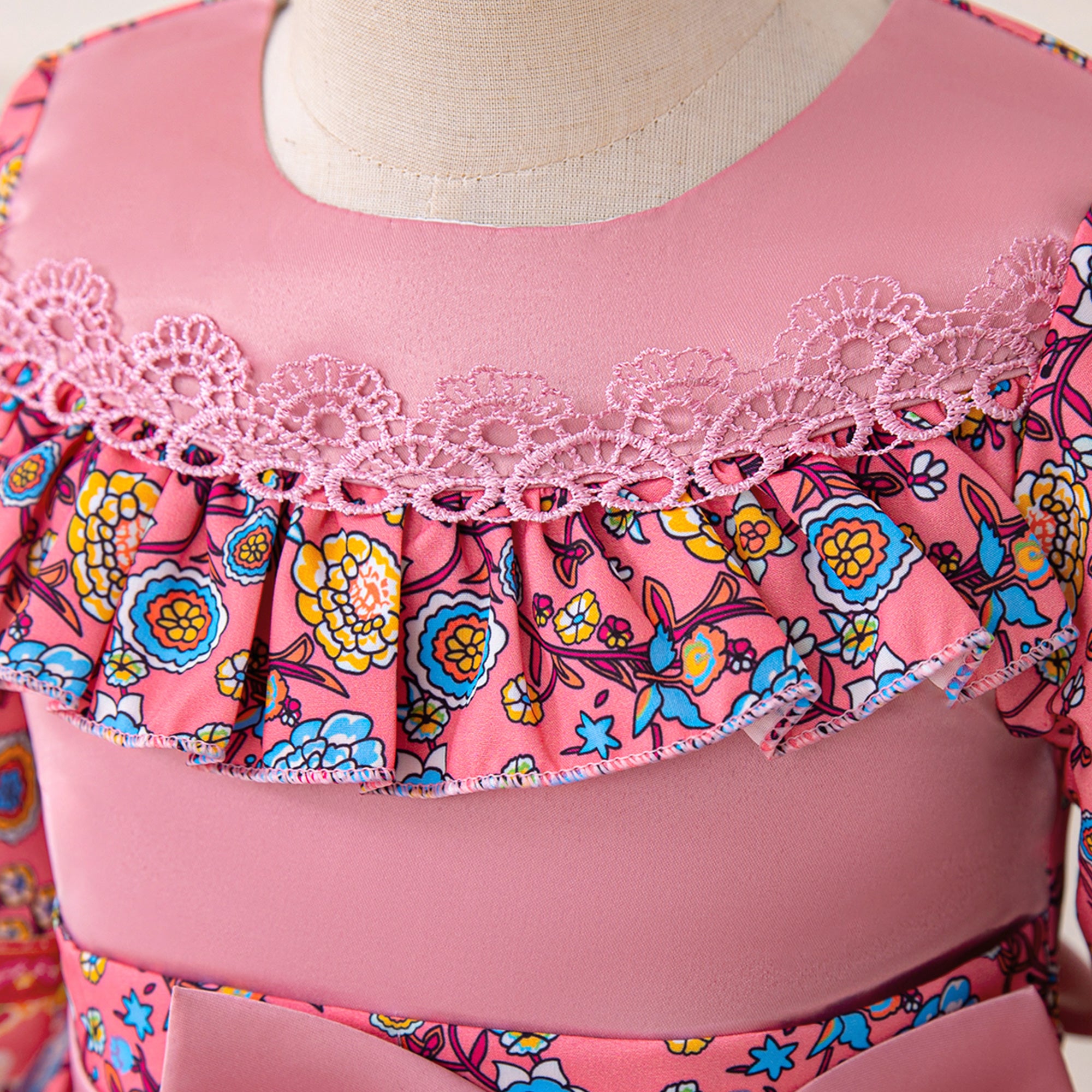 Girls Ethnic Motifs Print Maxi Dress