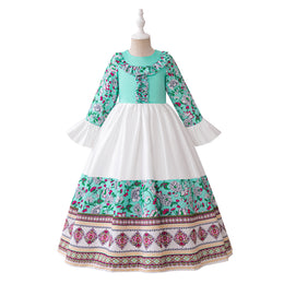 Girls Ethnic Motifs Printed Fit & Flare Dress