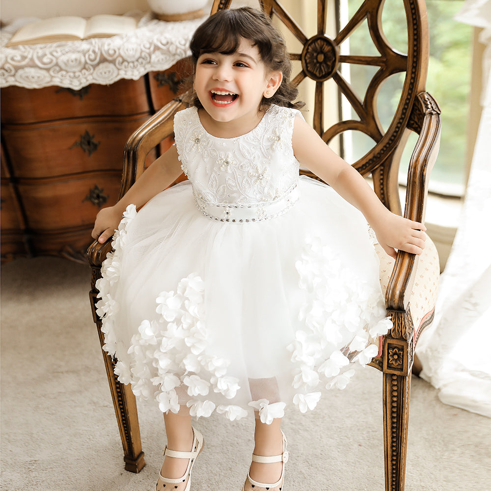 White Self Design Flared Fit & Flare Maxi Dress