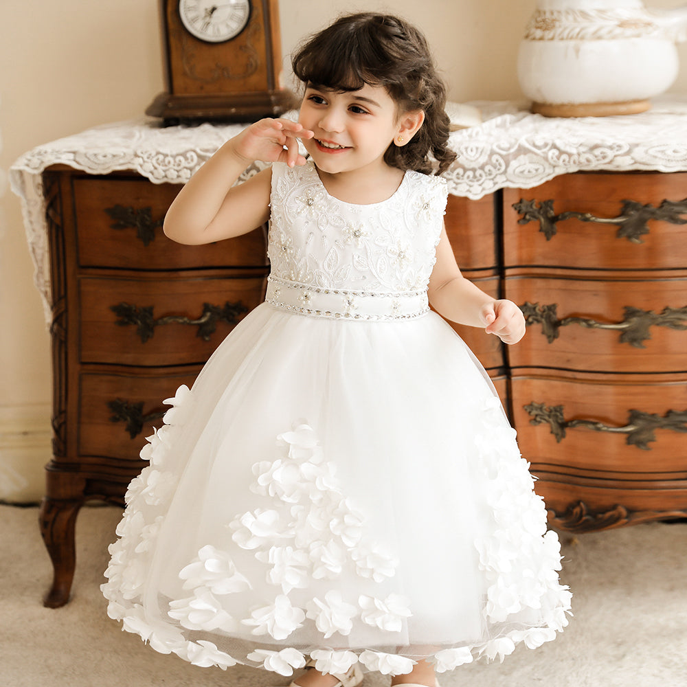 White Self Design Flared Fit & Flare Maxi Dress