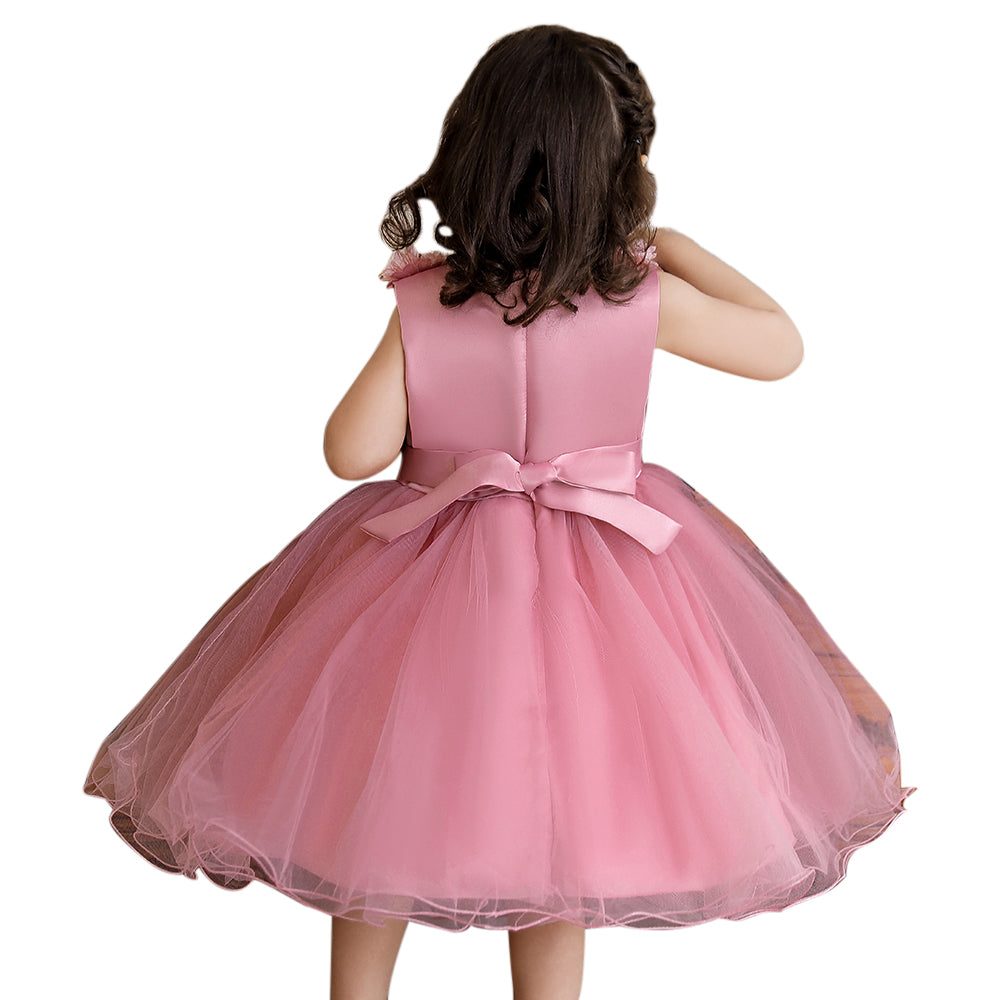 Fuchsia Self Design Flared Fit & Flare Dress