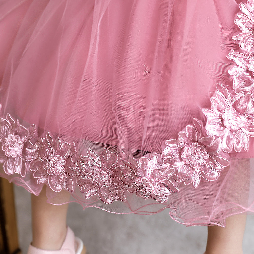 Fuchsia Self Design Flared Fit & Flare Dress