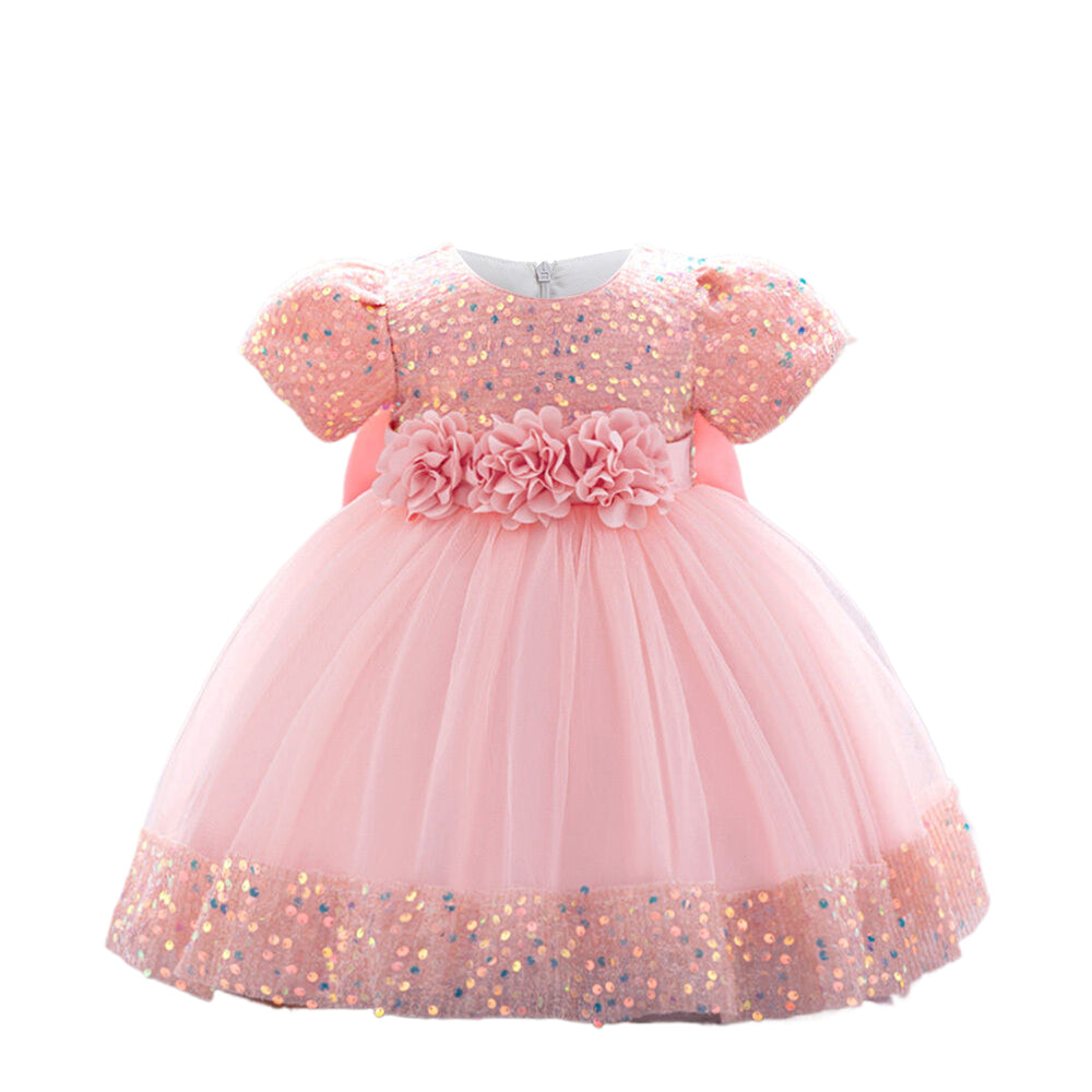 Girls Embellished Net Balloon Dress