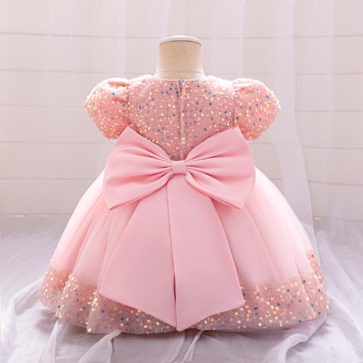 Girls Embellished Net Balloon Dress