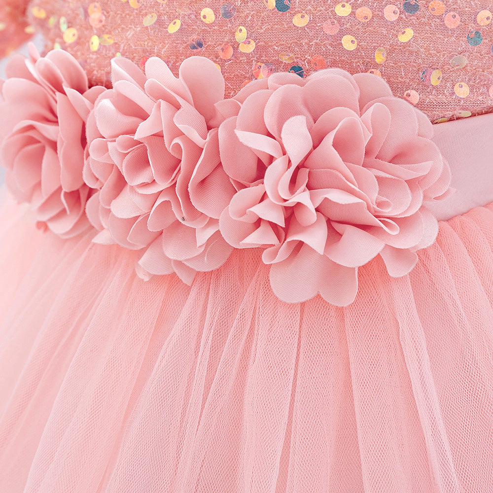 Girls Embellished Net Balloon Dress