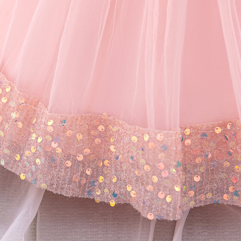Girls Embellished Net Balloon Dress
