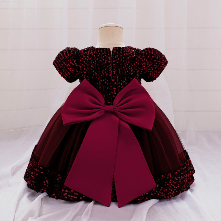 Girls Embellished Applique Balloon Dress