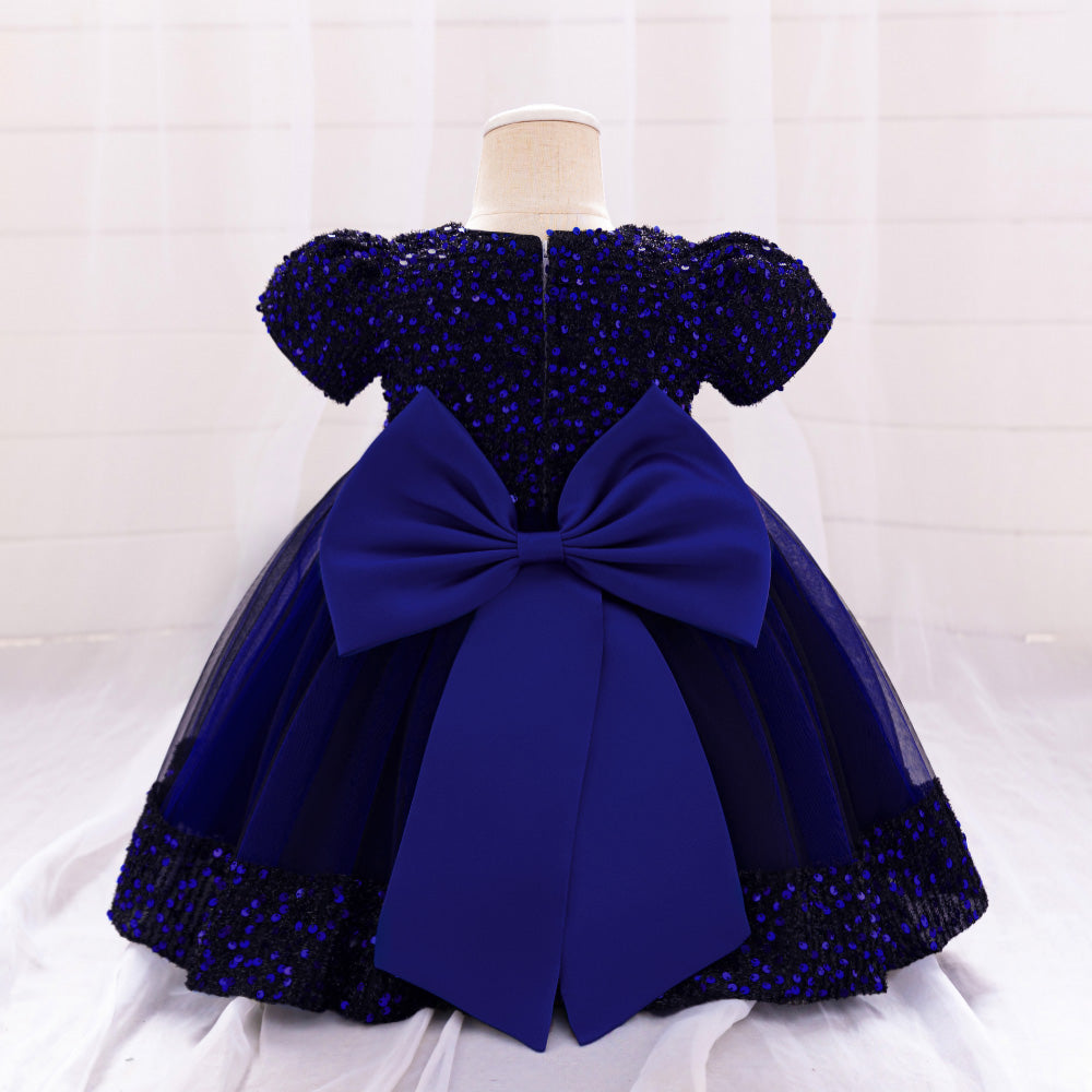 Embellished Applique Net Balloon Dress