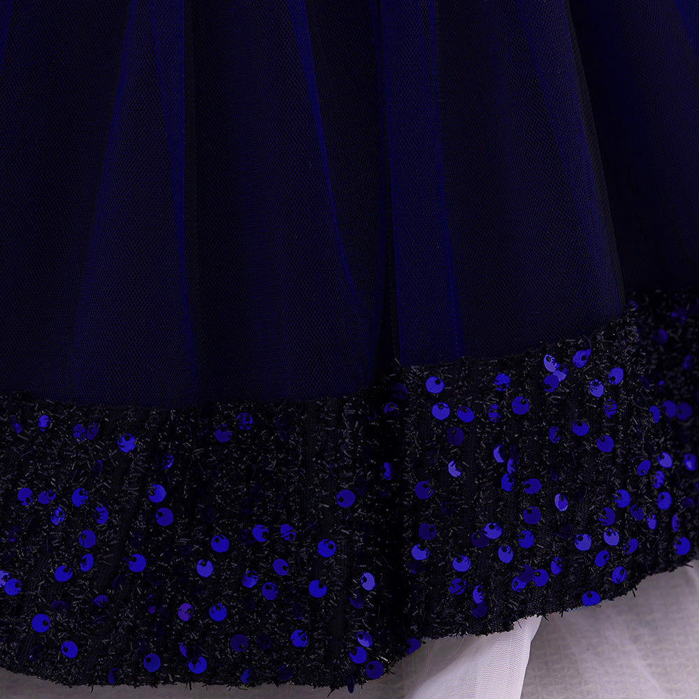 Embellished Applique Net Balloon Dress
