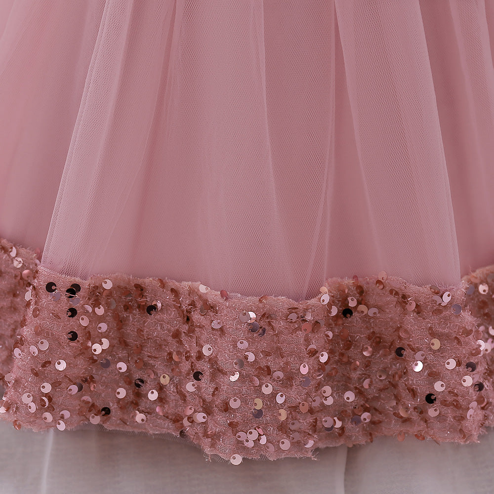 Girls Embellished Applique Balloon Dress